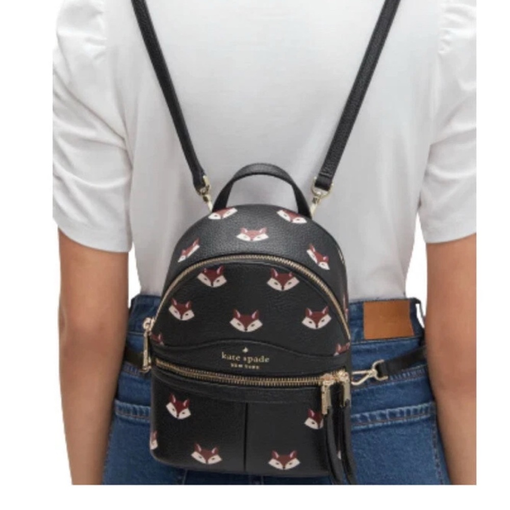 🦊♠️Kate Spade New York Out of the Woods Fox Mini Backpack w/COA♠️🦊 - Picture 9 of 12